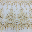Beaded Lace Fabric on Polyester Net Mesh