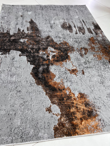 DEV308 Area Rug - Color-Shifting Flat Weave, 60% Polypropylene 40% Polyester, Made In Turkey (5' 4" X 7' 8")
