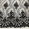 Beaded Lace Fabric Embroidered On 100 Percent Polyester Net Mesh - Gold, Jade, Silver, Black, 51" Width (1 Yard)