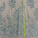 Beaded Corded Bridal Lace Fabric