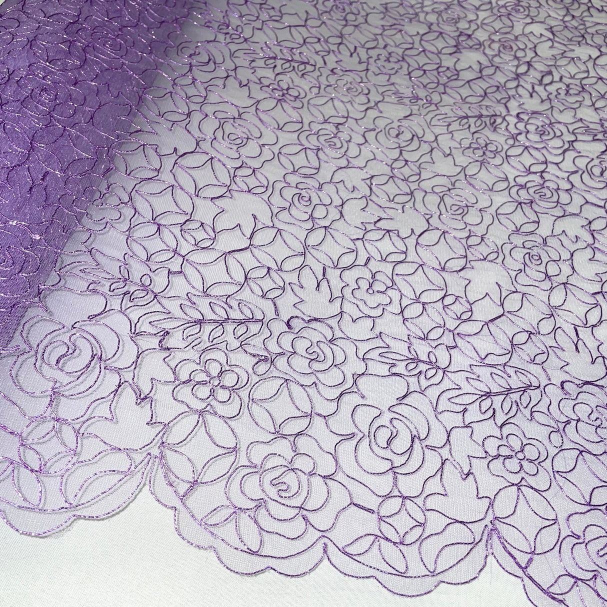 Embroidered Lace Turquoise Mesh