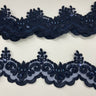 1 Yard Luxurious Beaded & Corded Lace Trimming Embroidered on 100% Polyester Organza for Special Occasion Dresses 3 Inch Width