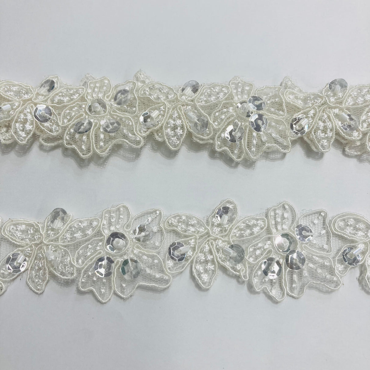 Beaded Corded Lace Trim 1.5"