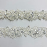 Beaded Corded Lace Trim 1.5"