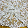 Beaded 3D Floral Lace Fabric - Off White, 44" Width (1 Yard)