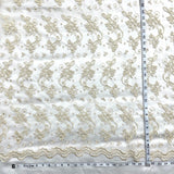 1 Yard Corded Bridal Lace Fabric Embroidered on 100% Polyester Net Mesh | Lace USA - 95388W - Antique Gold - 54" Wide