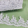 Beaded Corded Lace Trimming 100 Percent Polyester Net Mesh Fabric - Embroidered, 4.5" Width, 8 Colors (1 Yard)