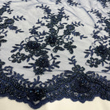 Beaded 3D Floral Lace Trimming 21" Wide