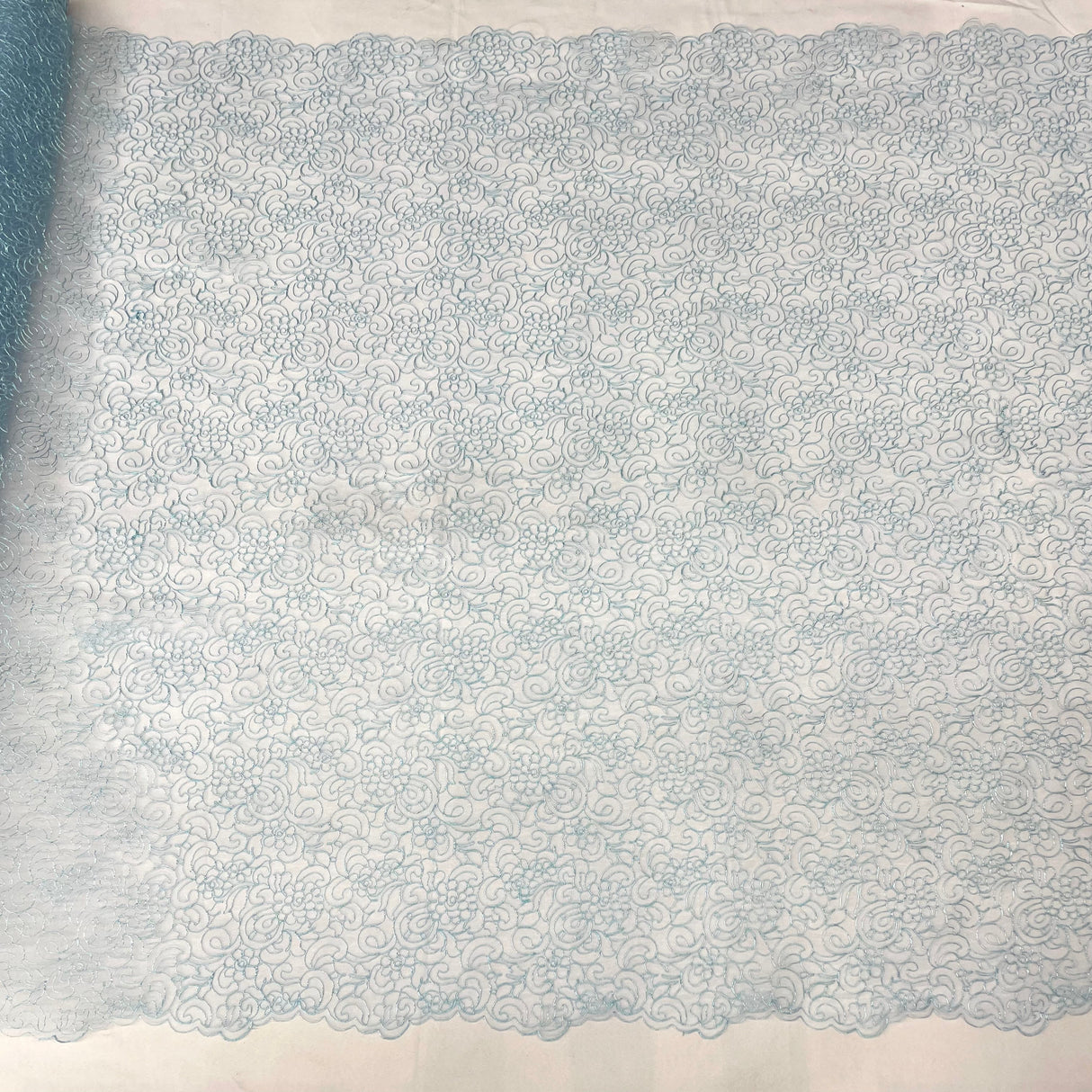 Polyester Corded Bridal Lace Fabric 53" Wide