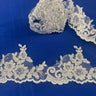 Beaded Corded Lace Trim on Polyester Net Mesh