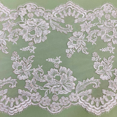 Floral Corded Embroidered Lace Trimming