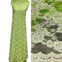 Corded Bridal Lace Fabric - Floral Embroidered Net Mesh, 54" Width (1 Yard)