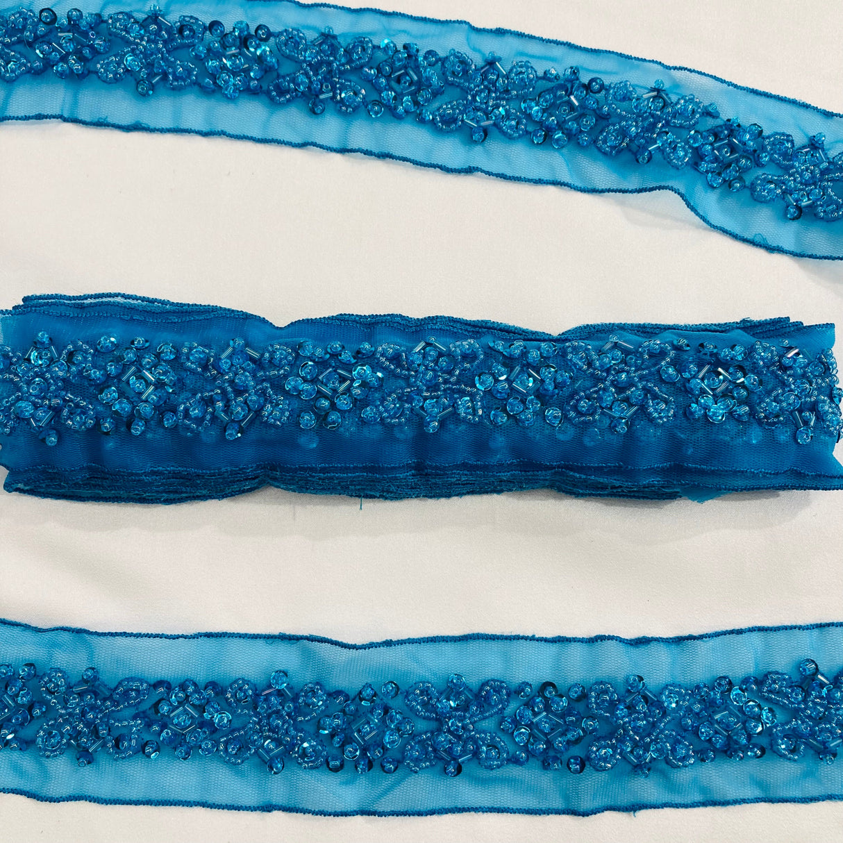 Beaded Lace Trimming on Organza