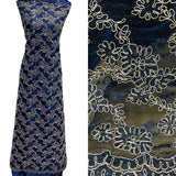 1 Yard Corded Bridal Lace Fabric Embroidered on Polyester Net Mesh 54 inch Width