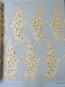 Rosa 3D Floral Design With Rhinestones Polyester Fabric - 3D Floral Embroidered Mesh Lace, 54" Width (1 Yard)