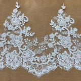 Beaded Corded Lace Trim 11" Polyester Net Mesh