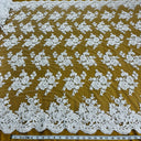 Beaded Corded Bridal Lace Ivory Mesh