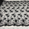 Beaded Embroidered Lace Fabric Black