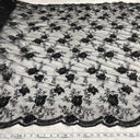 Beaded Embroidered Lace Fabric Black