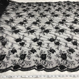 Beaded Embroidered Lace Fabric Black