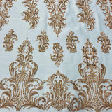 Beaded Lace Fabric on Polyester Net Mesh