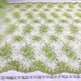 Embroidered Floral Lace Fabric 100% Polyester Net Mesh 52"
