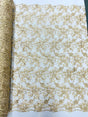 Estrella Corded Flowers Embroider With Sequins Mesh Lace Fabric - Floral Embroidered, Double Scallop, 50-54" Width, 36" Length (1 Yard)