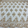 Beaded Corded Bridal Lace Mesh