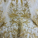 Beaded Embroidered Lace Fabric
