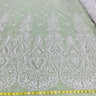 Beaded Lace Fabric Embroidered on Polyester Net Mesh