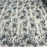 1 Yard Beaded Rhinestone 3D Floral Lace Fabric Embroidered 100 Percent Polyester Net Mesh 50 inch Width