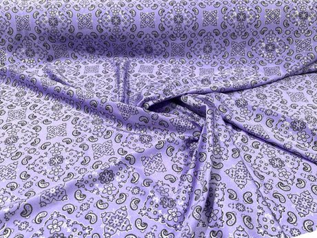 Bandanna Print Nylon Spandex Fabric - Bandanna Print, 58" Width (1 Yard)