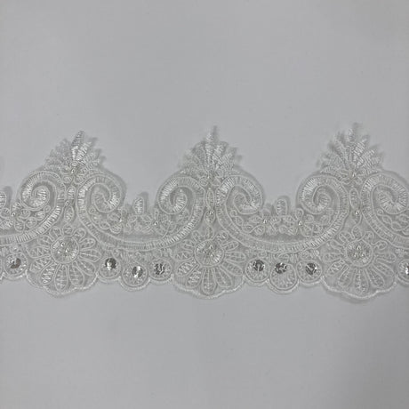 Beaded Corded Lace Trim