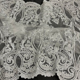 Beaded Corded Bridal Lace Fabric