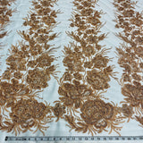 Beaded Lace Fabric Embroidered on Polyester Net Mesh 52"