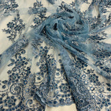 Beaded Corded Bridal Lace Mesh
