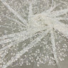 Beaded 3D Floral Lace Fabric Ivory with Silver 54"