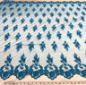 Beaded Corded Lace Fabric on Polyester Net Mesh