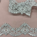 Beaded Corded Lace Trim White Ivory