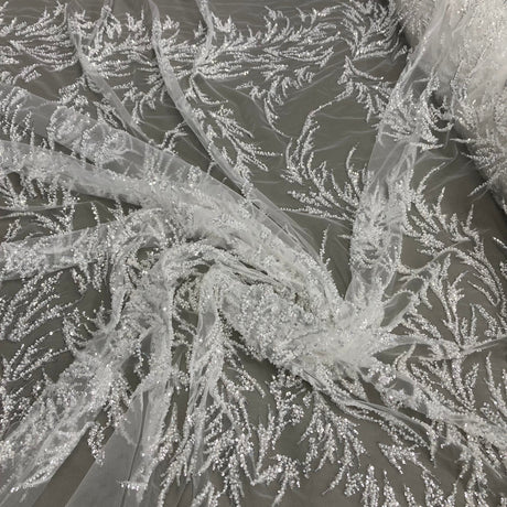 Beaded Lace Fabric Embroidered Net Mesh