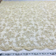 Beaded Lace Fabric Ivory Gold