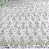 Corded Bridal Lace Fabric Embroidered on Polyester Net Mesh 54"