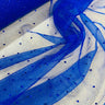 1 Yard Glitter Mesh Fabric with Scattered Rhinestones | 60" Wide | 2 Way Stretch Sparkle Mesh for Gowns, Bridal Wear & Costumes
