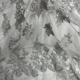 Embroidered 3D Floral Lace Black