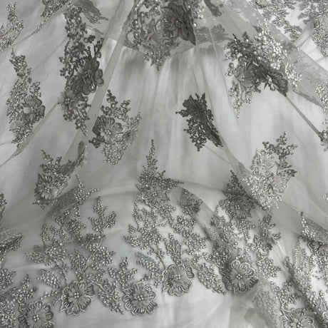 Embroidered 3D Floral Lace Black