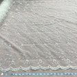 Beaded Lace Fabric Embroidered On 100 Percent Polyester Net Mesh - Ivory, 52" Width (1 Yard)