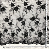 Beaded Embroidered Lace Fabric Black