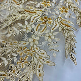 Beaded Corded Embroidered Bridal Lace
