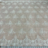 1 Yard Beaded Corded Bridal Lace Fabric Embroidered 100 Percent Polyester Net Mesh 56 inch Width