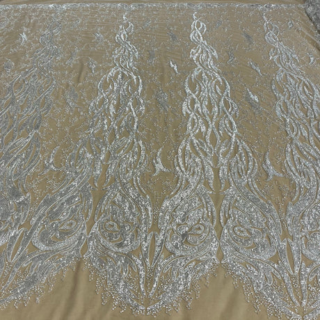 Beaded Corded Bridal Lace Fabric 58" Wide